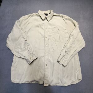 Indigo Palms Shirt Mens XL Beige Long Sleeve Button Up